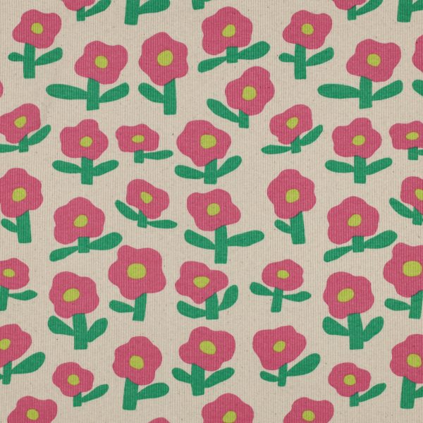 Jennifer Bouron Ribjersey Bloemenprint Roze/Naturel