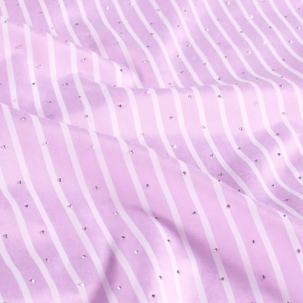 Yarn Dyed katoen Sparkle Stripe Wide Blush