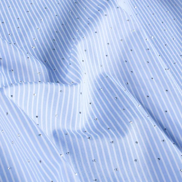 Yarn Dyed katoen Sparkle Stripe Sky