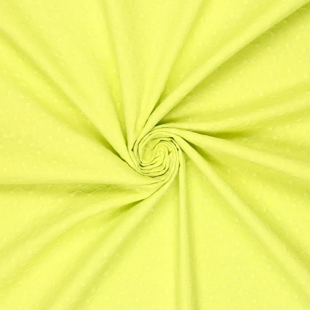 Katoen Broderie Limegroen