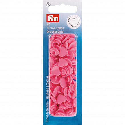 Prym Color Snaps Hartjes drukknopen roze