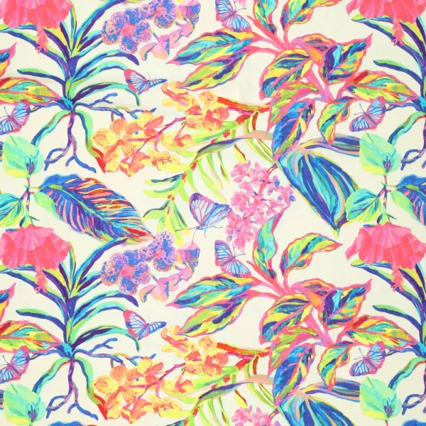 Viscose linnen butterfly garden