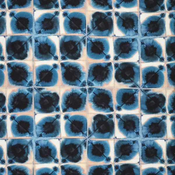 Viscose Barky Bali Squares Blue