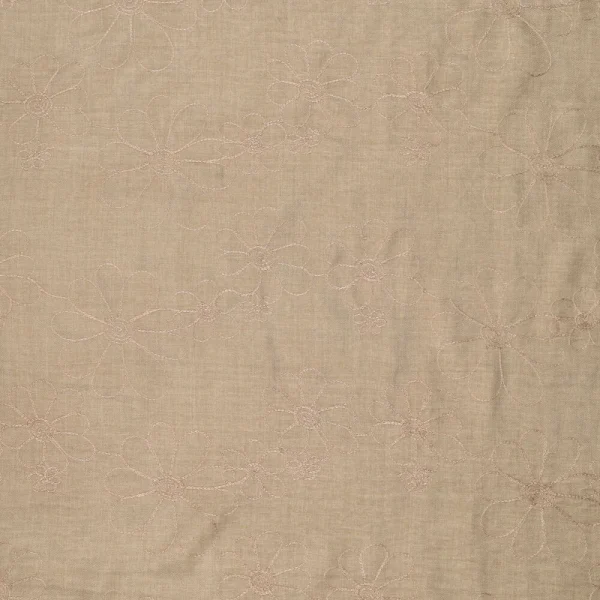 Viscose Katoen Geborduurde bloemen taupe