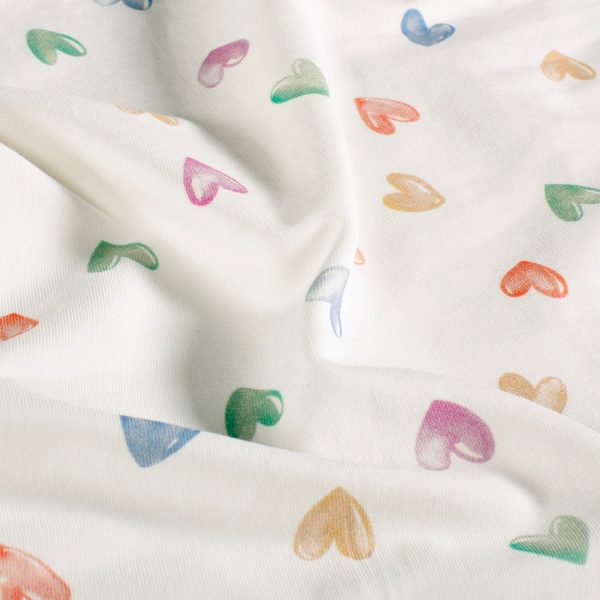 Rainbow Hearts French terry