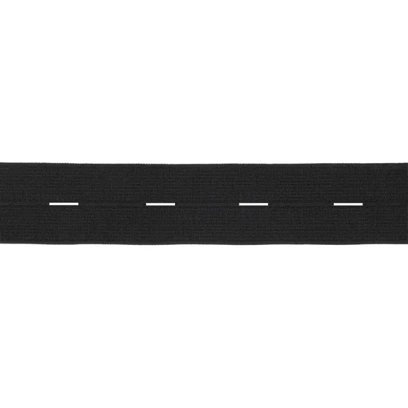 Knoopsgat elastiek zwart 25mm