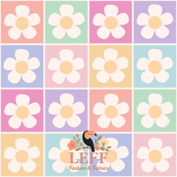 Leff’s Retro Daisy Blocks Frenchterry