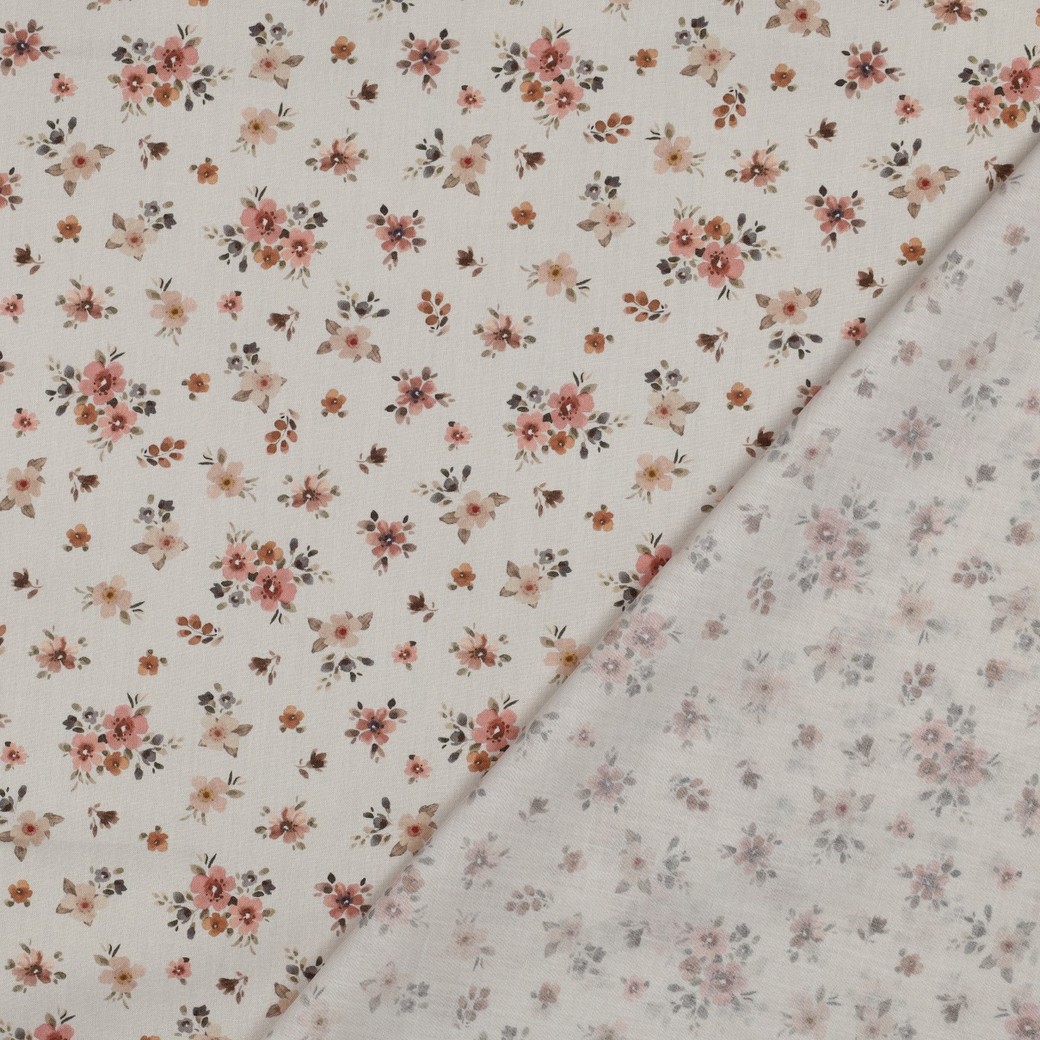Bloemen Perzik Katoen Afbeelding 4