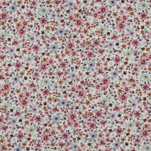 Kleurrijke bloemen op katoen