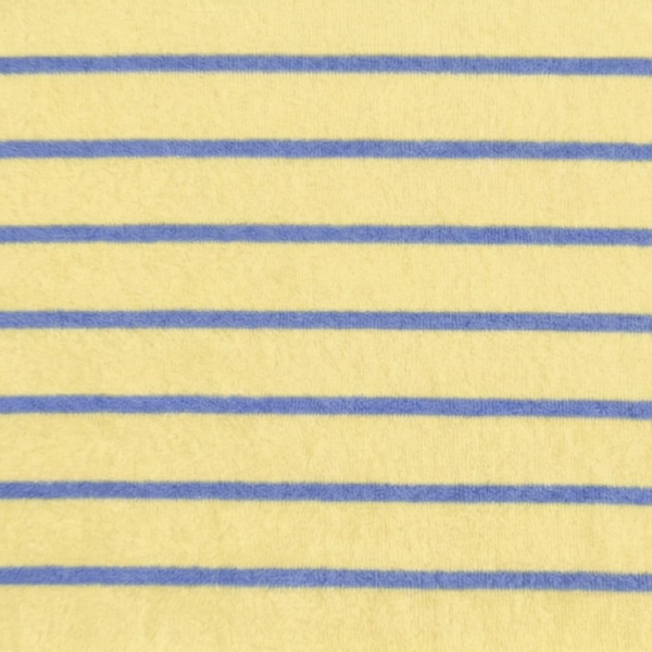 Rekbare Badstof strepen Butter Yellow/Denim Blue