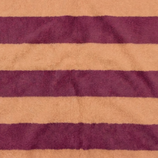 Rekbare Badstof Strepen Sunset Orange met Bordeaux