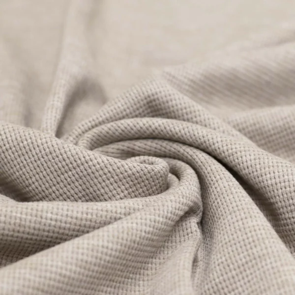 Beige Melange Wafel jersey