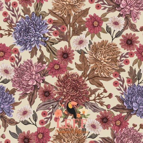 Leff’s Vintage Chrysanten Jersey 🌸🤎💜