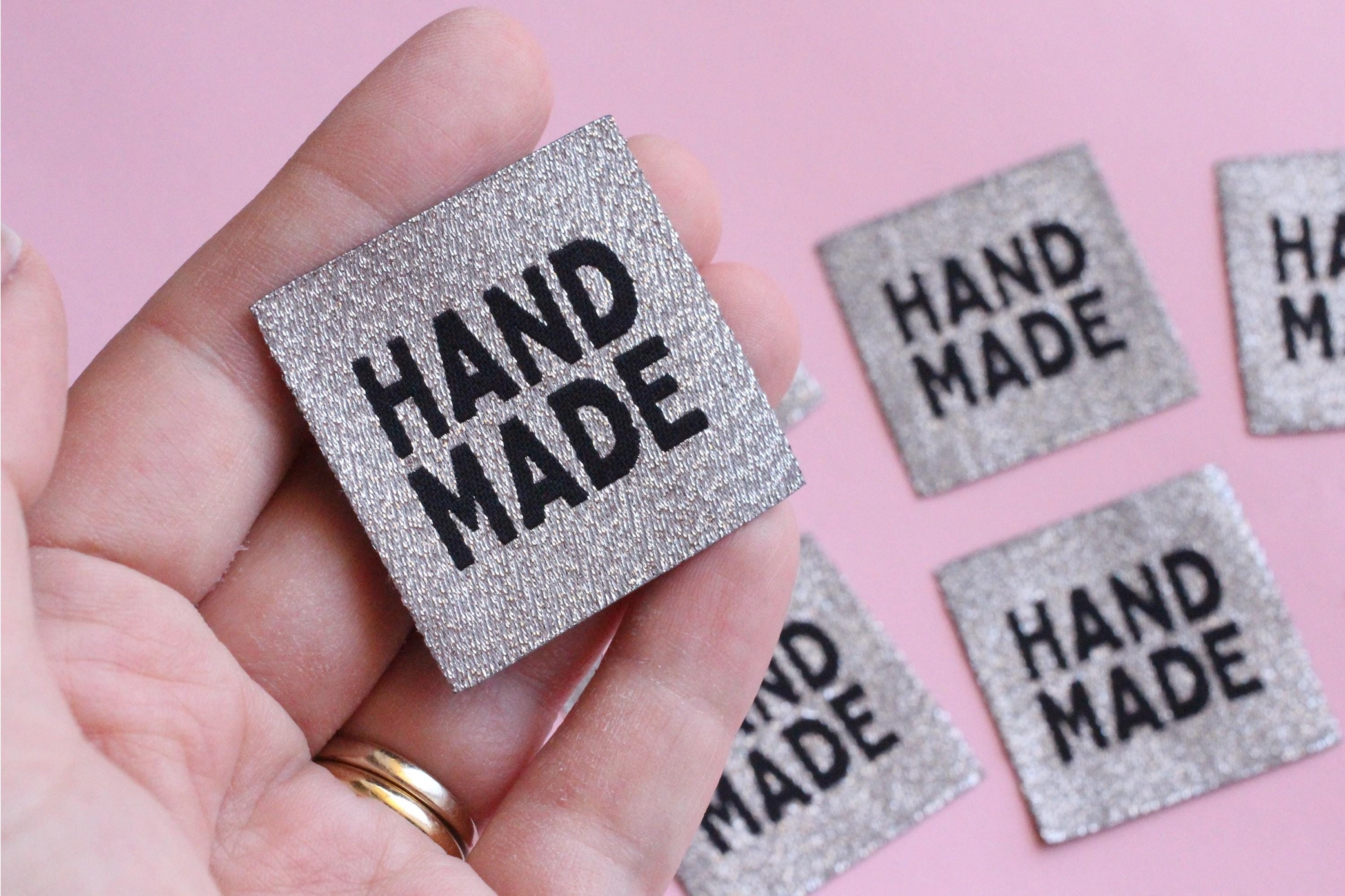 Handmade zilver label