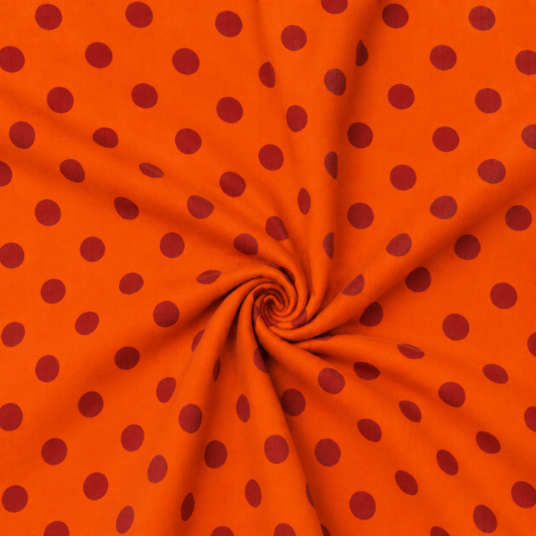 Jersey Orange Burgundy Dots