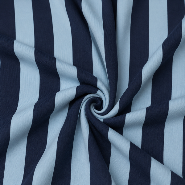 Viscose Streep Navy & LightBlue