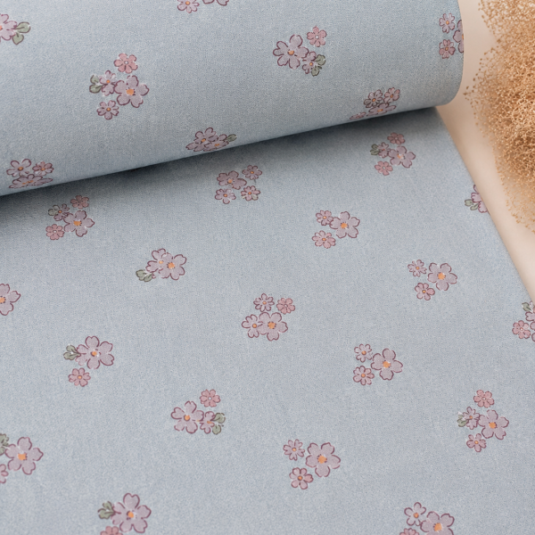 Frenchterry Denimlook Soft Blossom Blue