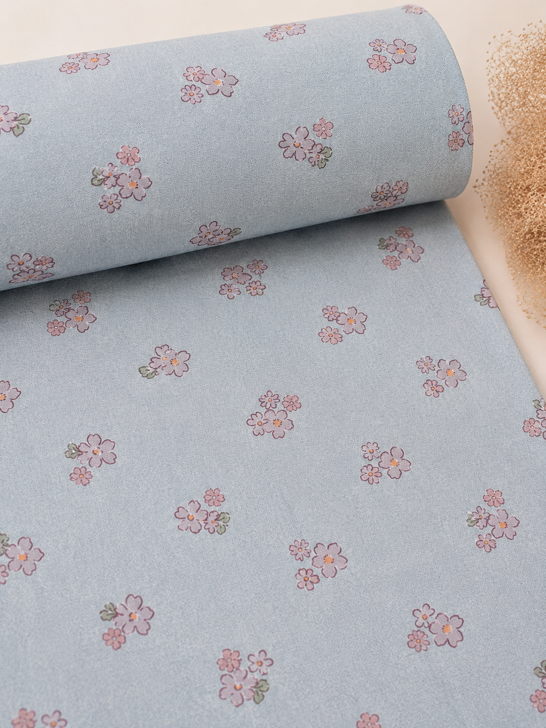 Frenchterry Denimlook Soft Blossom Blue