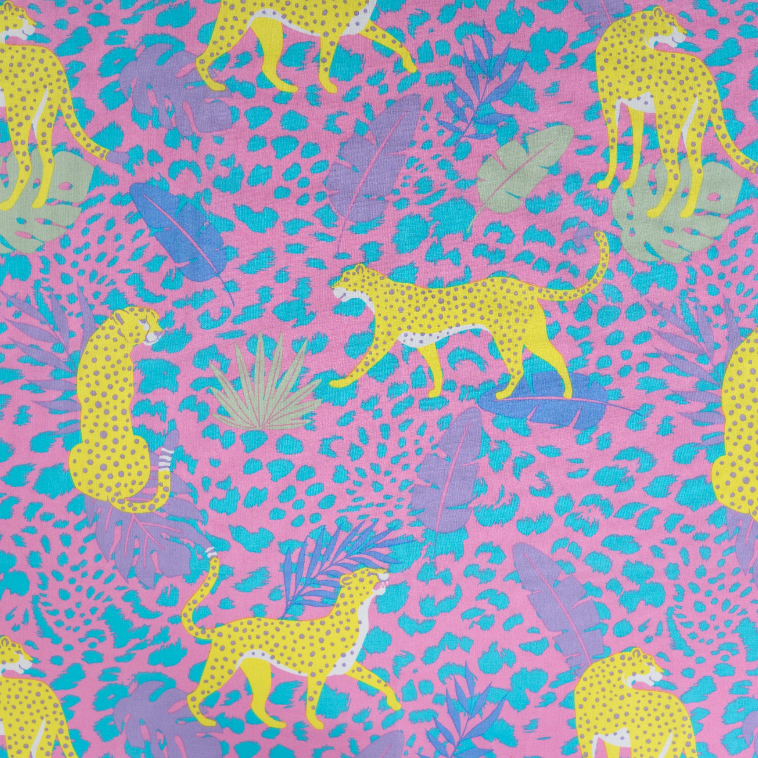 Katoen Jungle Cheetahs roze
