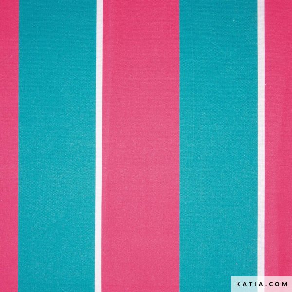 Canvas Turquoise & Fuschia strepen
