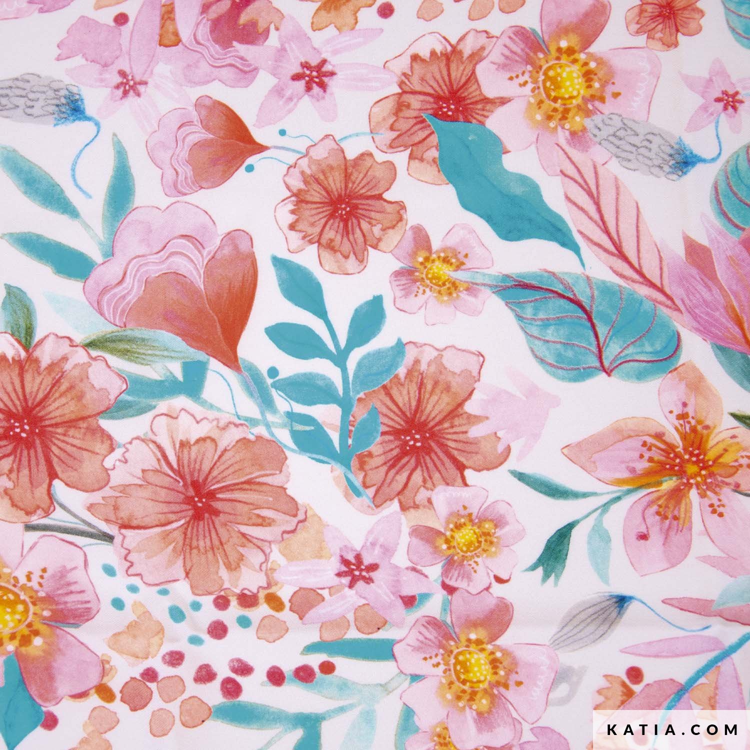 Ecovero Viscose Aquarel bloemen