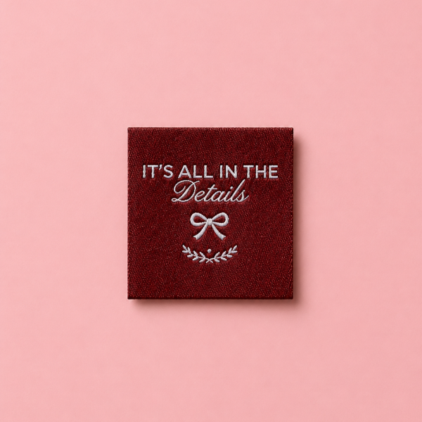 Vierkant label It's all in the details