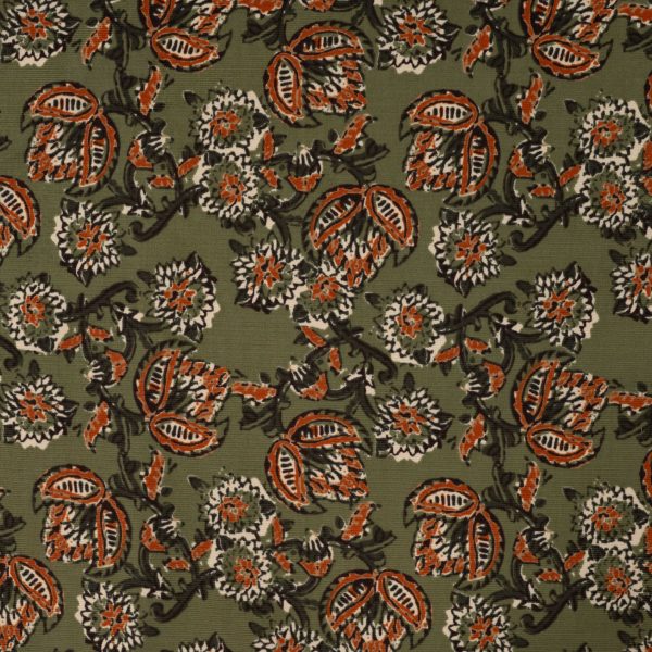 Olive Paisley Bloom Corduroy