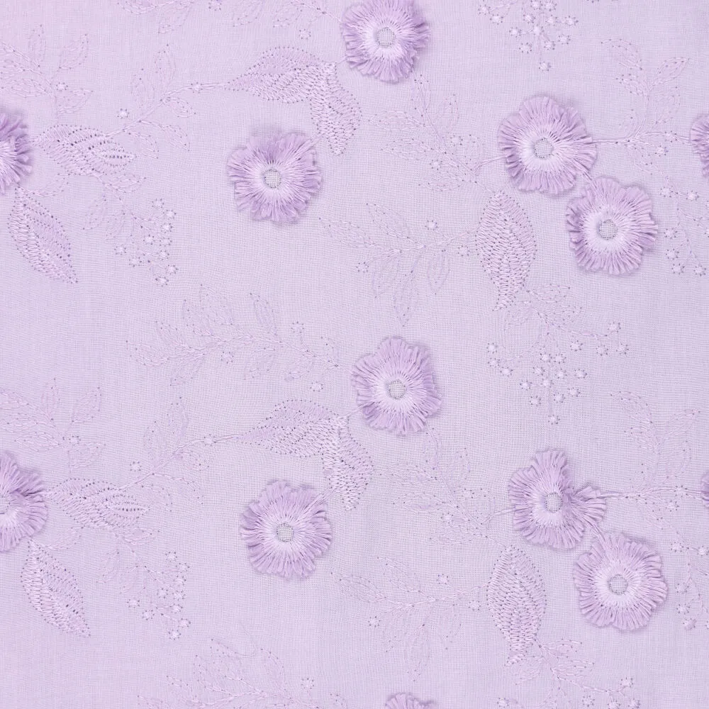 Katoen Broderie Lilac Blossom