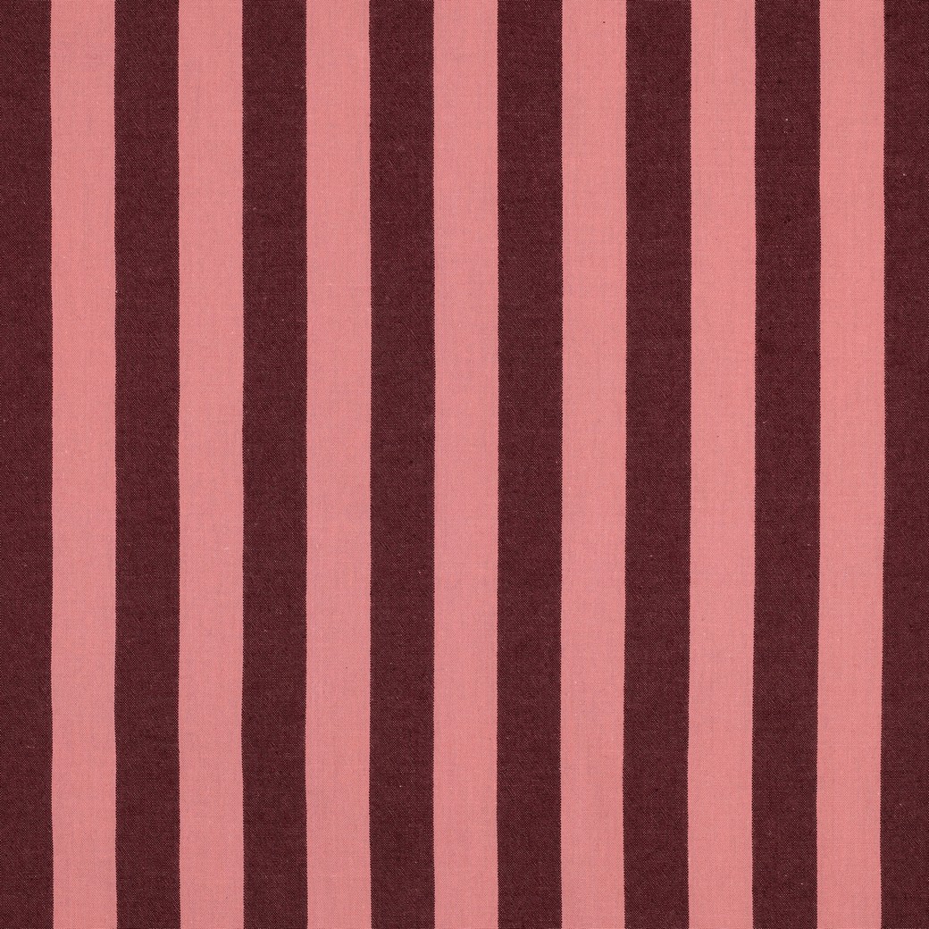 Bordeaux Blush Stripe Garengeverfde Katoen