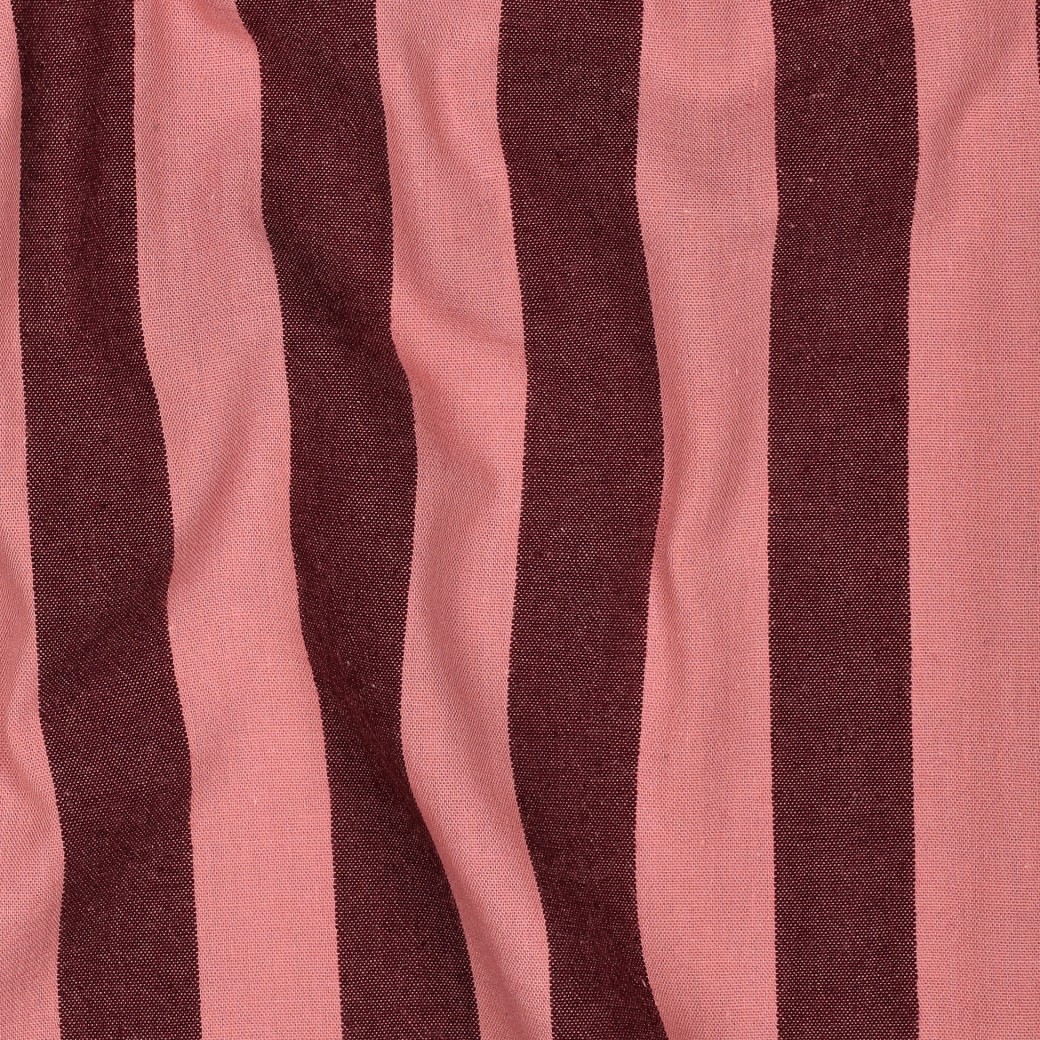 Bordeaux Blush Stripe Garengeverfde Katoen Afbeelding 2