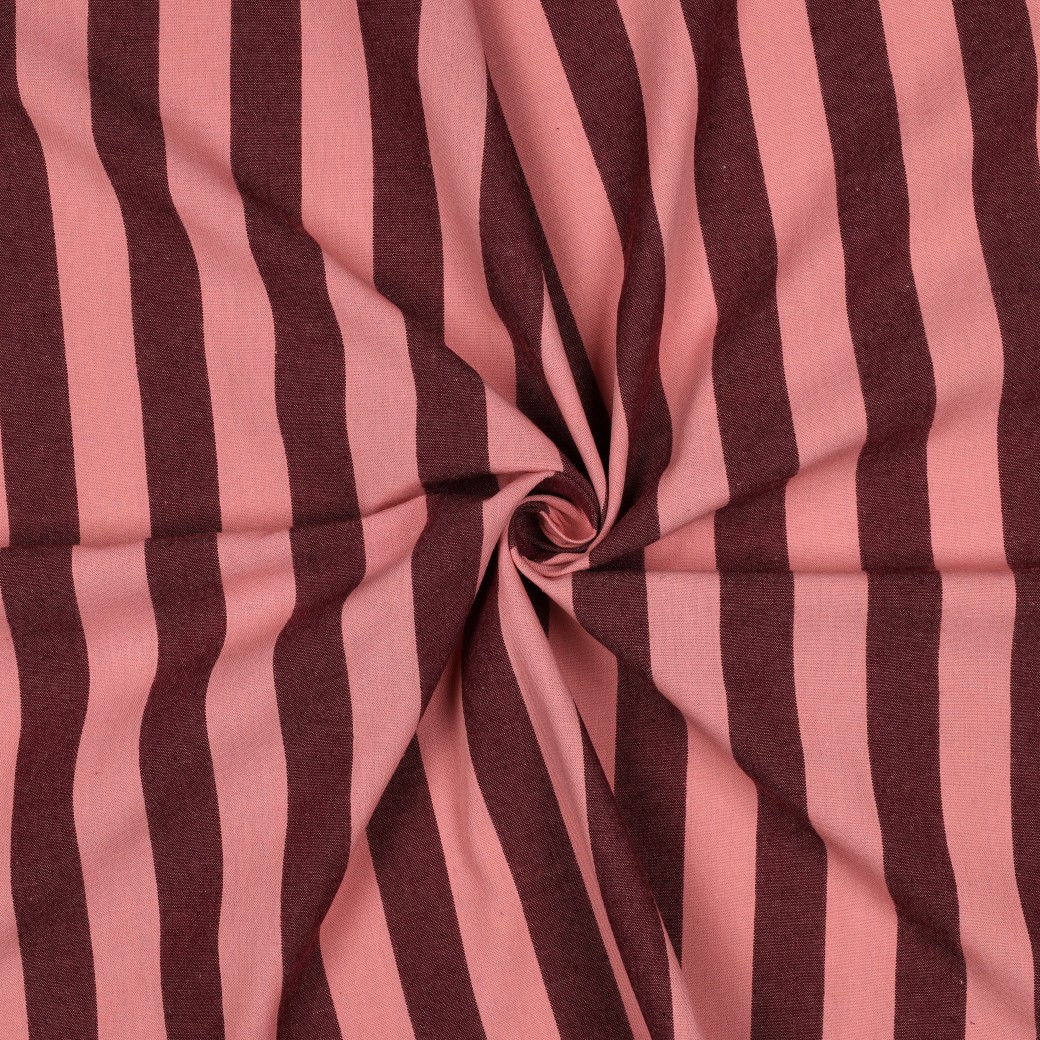 Bordeaux Blush Stripe Garengeverfde Katoen Afbeelding 3
