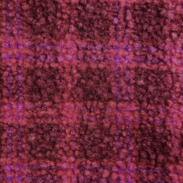 Berry Bloom Check Curly Teddy Boucle