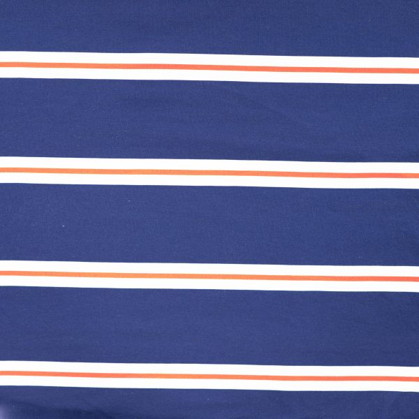 French Terry Navy Retro Stripe