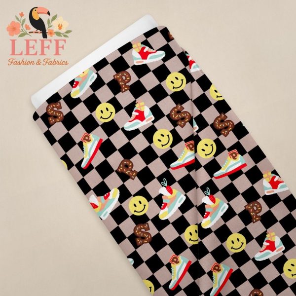 Leff’s Checker Sint Taupe Frenchterry  pre order (levering eind september)