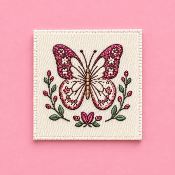 Label Floral Butterfly