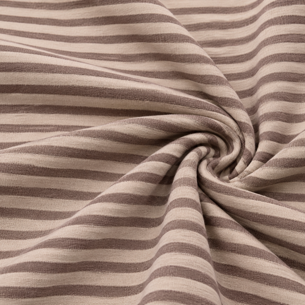 Bamboo Linen Jersey – Taupe Stripes