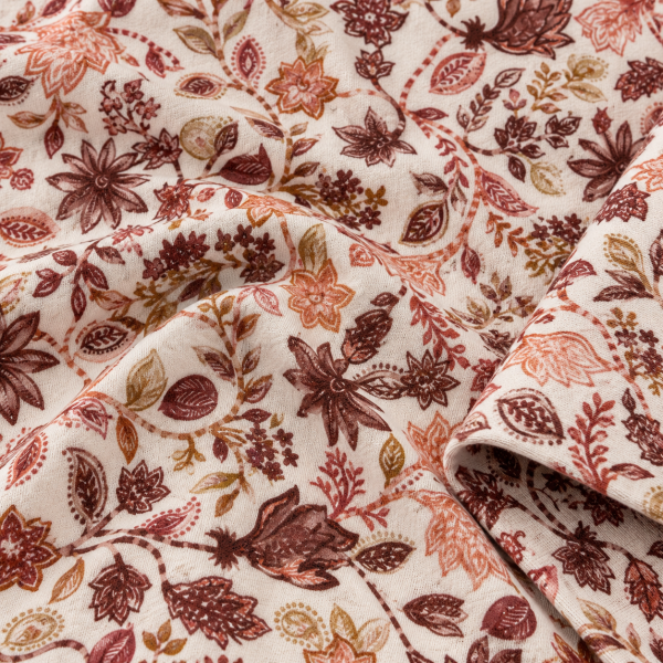 Linnen Jersey – Autumn Boho Flowers