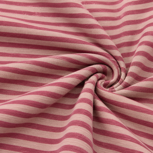 Bamboo Linnen Jersey – Dusty Rose Stripes