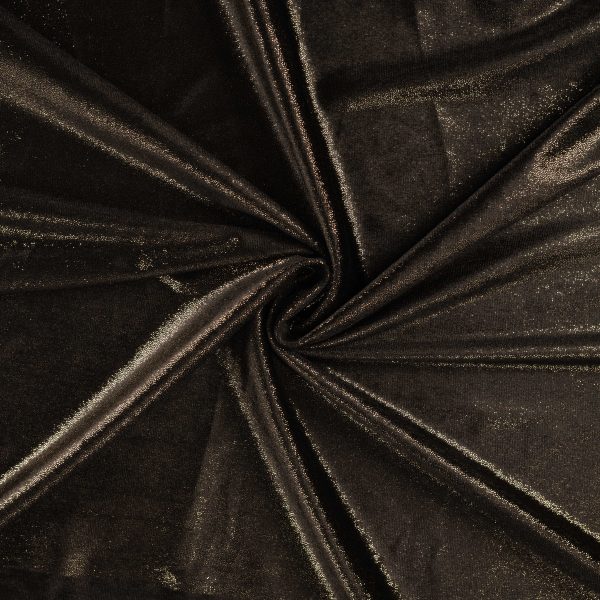 Stretch Velours – Black & Gold Foil ✨
