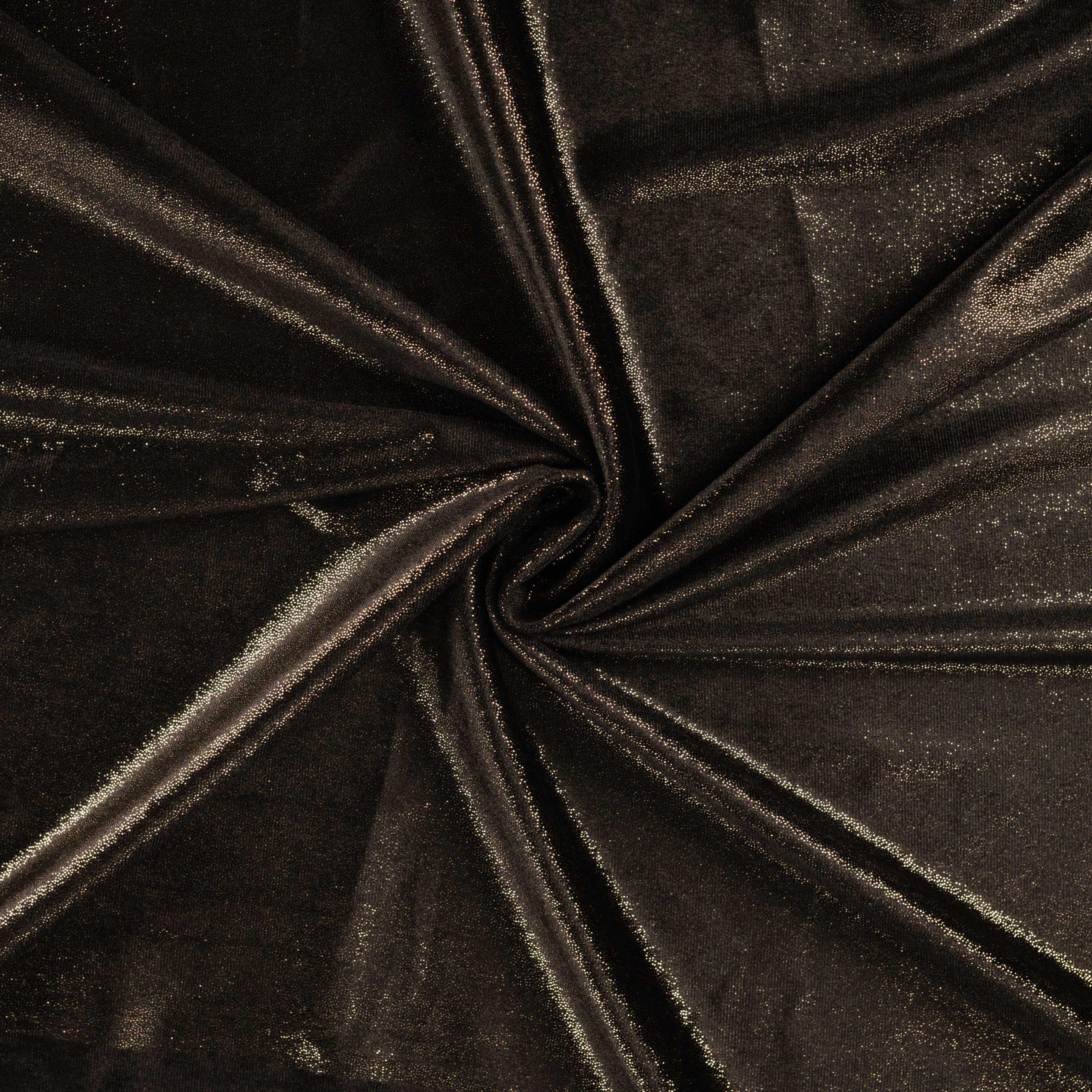 Stretch Velours – Black & Gold Foil ✨