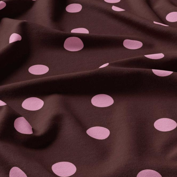 Viscose Bordeaux Pink Dots