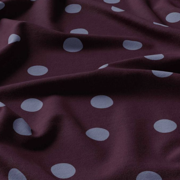 Viscose Bordeaux Blue Dots 🍷🩵