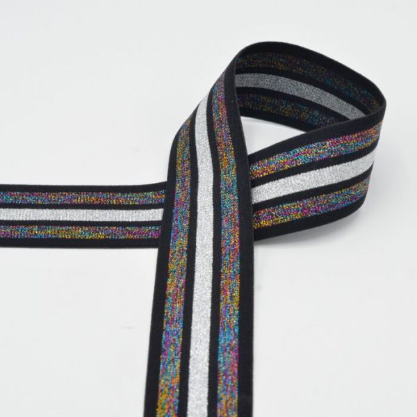 Glitter Elastiek Multicolour 40mm