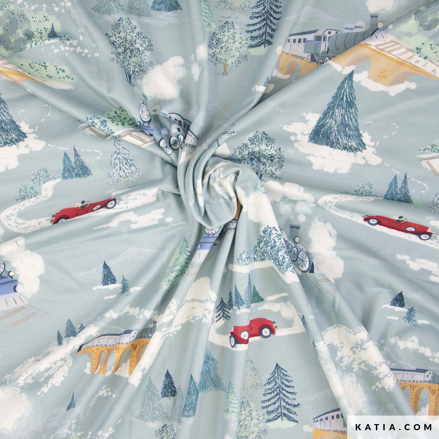🚂 Brushed Jersey – Winter Train Adventure Afbeelding 2