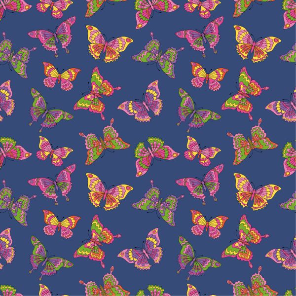 Corduroy – Colorful Butterflies Blue