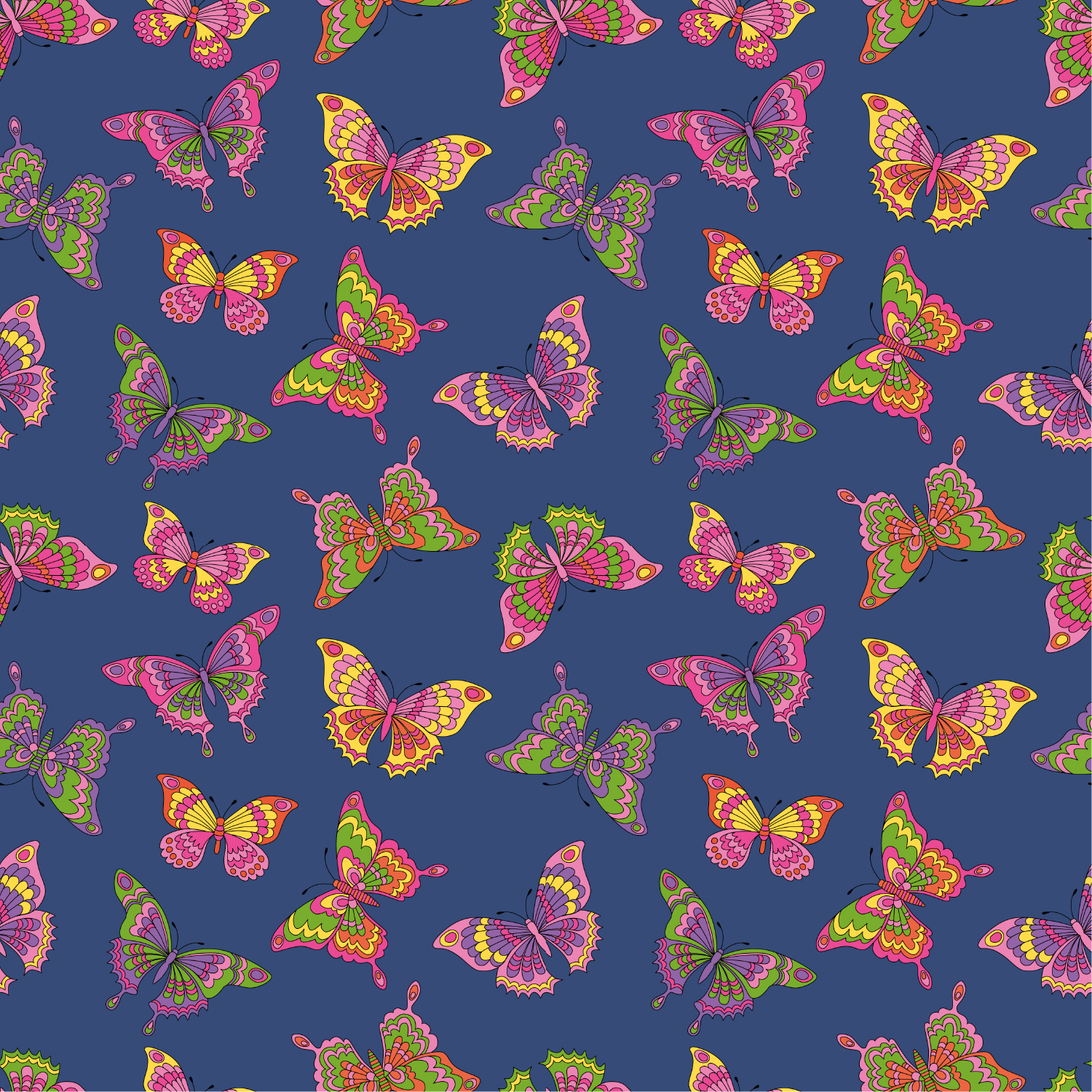 Corduroy – Colorful Butterflies Blue