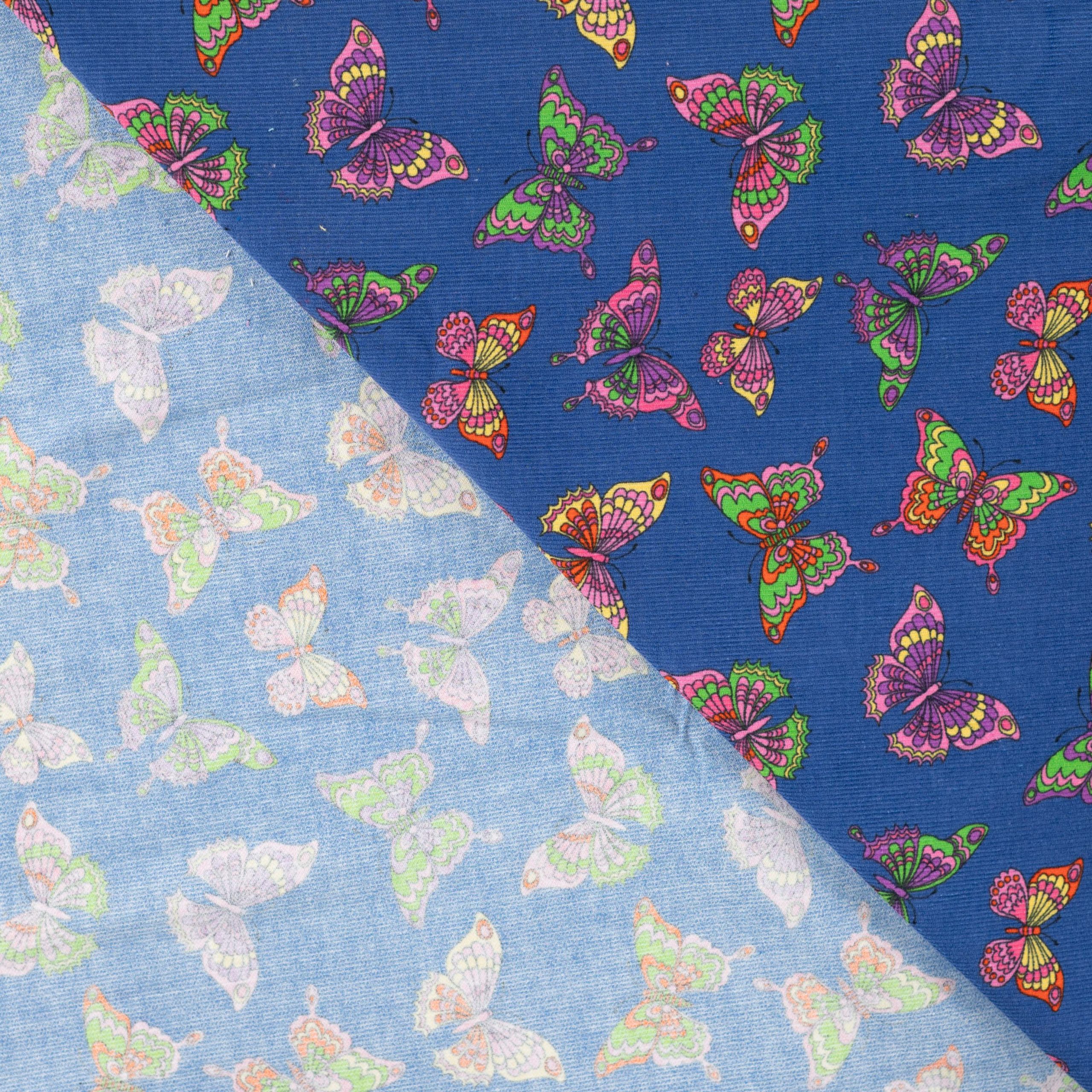 Corduroy – Colorful Butterflies Blue Afbeelding 2