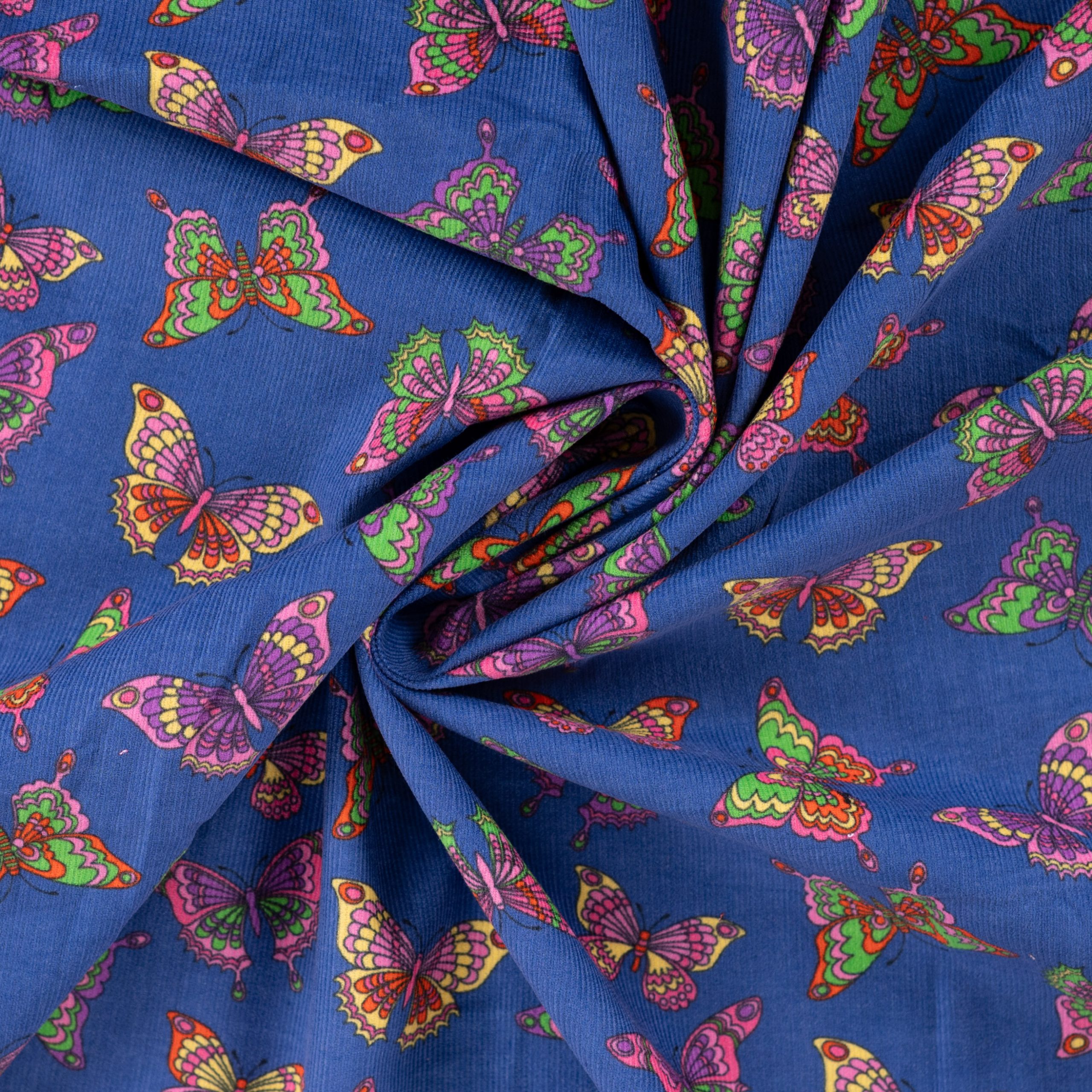 Corduroy – Colorful Butterflies Blue Afbeelding 3